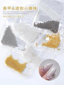 Nail Art Mini Beads Jewelry Metal round Beads DIY Drill Ball Gold Silver Color Nail Decorations Beauty Tools from China