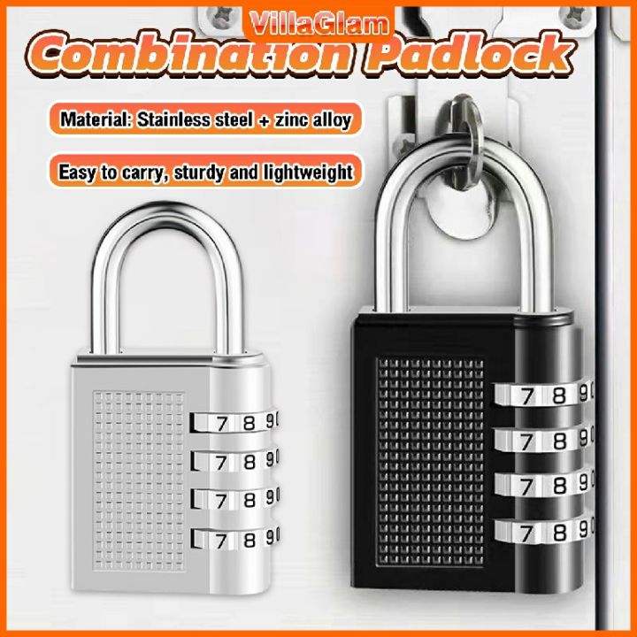 4 Digit Number Combination Padlock Extra Large Resettable for School ...