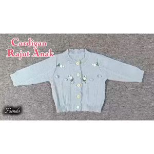 Cardigan Knit Rajut Bahan Tebal/ Cardigan Anak Perempuan Cardigan Motif Bunga Timbul CG CALLIE