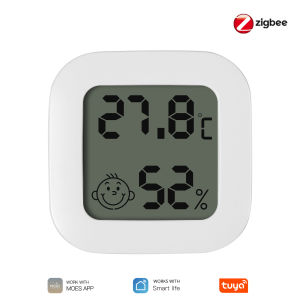 MOES | MOES Tuya Zigbee Smart Indoor Temperature Humidity Sensor with LCD display screen App Remote Monitor Work With Smart Life APP