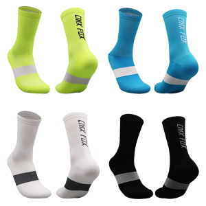 1Pair Mens Cycling Socks - Biking Sport Socks Sweat Absorbent Breathable Compression Road Bike Socks for Soccer And Cycling