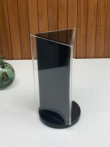 360 Degree Rotating Acrylic Menu Stand Desktop Price List Holder for Restaurant Ad Display