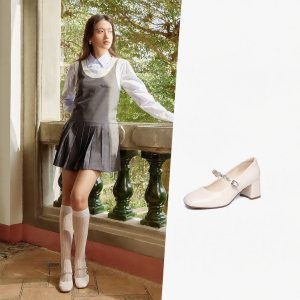 Josiny | Red French Mary Jane High Heel Shoes