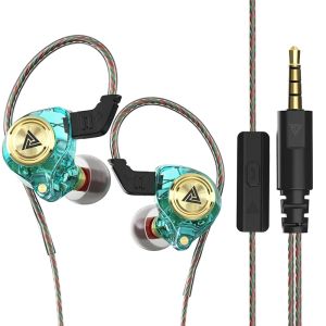 QKZ | QKZ AK3 FiLe Wired Earphone with Microphone HiFi Music Monitor Bass Headphones Noise Cancelling Headset For Sport Gaming Earbuds