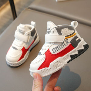 Anti-Slip Childrens Sports Shoes for Boys And Girls Toddler Winter High-Top Shoes Comfortable Synthetic Leather Easy to Wear