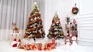 🎄BEST SELLER Christmas Tree Stylish Glittery xmas decor Christmas tree native 2tf/4tf/5tf/6tf/7tf decoration for christmas tree DIY Christmas Tree Ornaments set with Sturdy Iron Stand