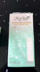 Khăn giấy cao cấp MyLan giấy rút treo tường 1000 tờ 4 lớp bằng bột gỗ nguyên sinh