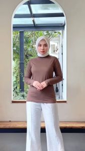 Manset Baju Inner Wanita Turtleneck Lengan Panjang Bahan Rayon Premium Lembut Adem