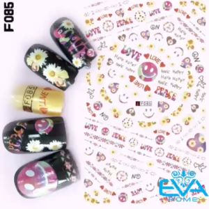 Miếng Dán Móng Tay 3D Nail Sticker Họa Tiết Icon Mặt Cười Hoa Have Happy Love F085