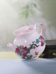 Pink Nine Peach Lotus Tea Pot 180ml Single Ceramic Tea Pot Nordic Style Simple Design High Quality Tea Set for Brewing Tea