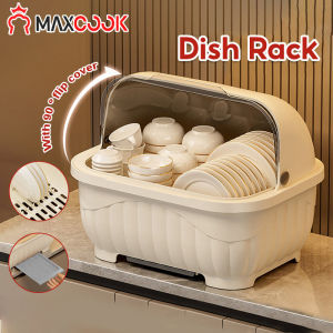 Maxcook Kitchen Dish Drainer Rack Tableware Plate Organizer Dust-proof Chopsticks Bowl Storage Moldproof Bowl Storage Box with Cover and Drainer