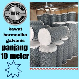 KAWAT PAGAR HARMONIKA GALVANIS PANJANG 25 METER TINGGI 150 CM LUBANG 5 CM