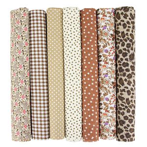 7Pcs Cotton Fabric DIY Making Supplies Quilting Patchwork Fabric Fat Quarter Bundles DIY for Quilting Patchwork