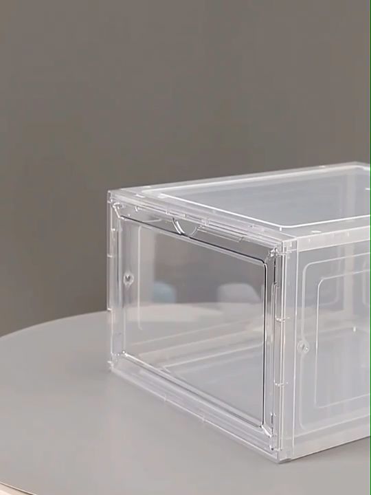 {In stock}6 Pack Plastic Acrylic Shoe Boxes with Door Foldable