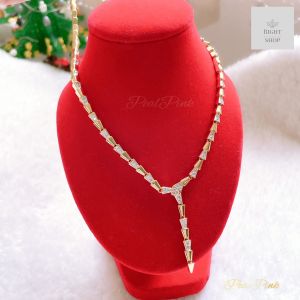 สร้อยคอเพชรสลับทองสร้อยคอใส่ออกงาน N2422 สวยสง่าปรับระดับสั้นยาวได้17-19นิ้ว