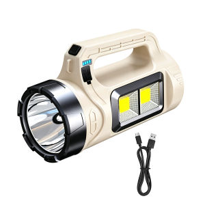 Strong Light Ultra-Bright Flashlight High Power Solar Rechargeable Handheld Lamp Portable Searchlight Outdoor Emergency Camping