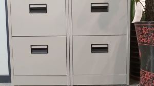 Furniture Buddy Four 4 Drawer Commercial Grade Vertical File Steel Cabinet Organizer Filing Cabinet (Grey)