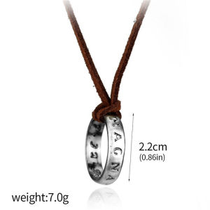 Movie Game Uncharted 4 Necklace Nathan Drake Cosplay Ring Leather Code Ancient Vintage Pendant Jewelry Prop
