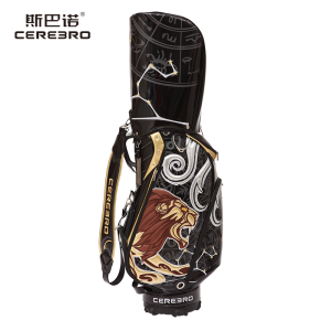Mens Golf Bag Multi-Layer 3D Patch Embroidery Zodiac Lion Constellation Golf Club Bag Sports Fitness Fans Supplies