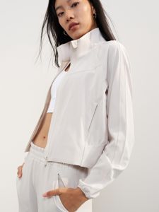 Long Sleeve Yoga Sportswear Fitness Outerwear Quick Dry Outdoor Casual Zipper Stand Collar Polyester Ladies Sportswear