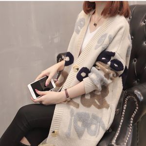 Ladies Knitted Sweater Spring Style plus Size Cardigan Outerwear V-Neck Long Sleeve Thickened Flattering Commute Fashion