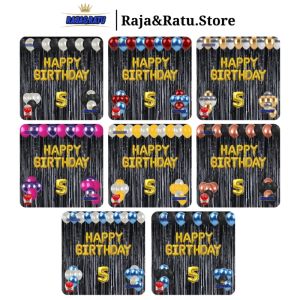 Paket Dekorasi Pesta Balon Happy Birthday Gold Set Dekor Ulang Tahun Tirai Hitam Simple