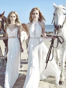 ชุดเดรสยาวผ้าชีฟองลูกไม้เซ็กซี่ ชุดราตรี ชุดนางฟ้า ชุดเดรสยาวคลุมเข่า แขนกุด คอวี ชุดทำงานฤดูร้อน