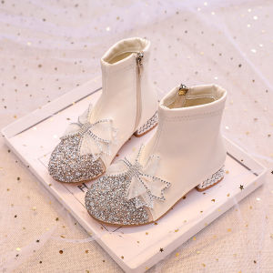 รองเท้าบูทสั้นเด็กผู้หญิงรองเท้าบูทมาร์ตินสำหรับเด็กรองเท้าบูทเจ้าหญิงสไตล์ตะวันตกแฟชั่นชุดออกงานเด็กผู้หญิงใส่ในงานแต่งงานสำหรับเดินแบบการแสดง