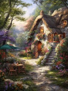 Kayou | Adult Jigsaw Puzzle 1000 Pieces Puzzle Cottage Garden Paper Puzzle Decorative Painting Exercise Brain Thinking Educational Toys