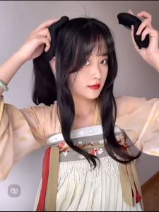 Jalinan Gelembung Lentera Kepang Kotor Wig Rambut Sambung Kepang Rambut Palsu Kuncir Kuda