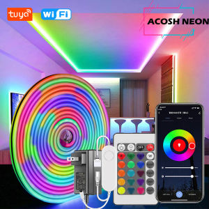 Đèn Dây Neon RGB Thông Minh 10M/32.4ft 12V Đồng Bộ Hóa Âm Nhạc Đổi Màu Dải Đèn LED Chiếu Sáng Để Chơi Game Chống Nước Với Khả Năng Tương Thích Alexa