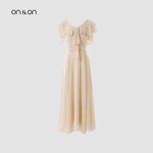 ON&ON | Summer French V-Neck Layered Ruffles Bow Tie Dress