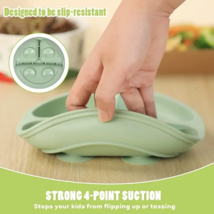 Silicone Tableware Childrens Dinner Plate Divided Dinner Plate Auxiliary Training Tableware Set Snack Bowl