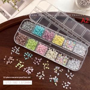3 Types Of Nail Templates With 12 Vibrant Pearls For Customized Nail Art Design Double Headed Nail Print Pattern Silicone Stamp
