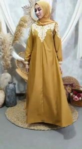 DRESS WANITA DEWASA BORDIR KOMPUTER BAHAN TOYOBO PREMIUM / GAMIS KATUN TOYOBO / GAMIS KENANGA