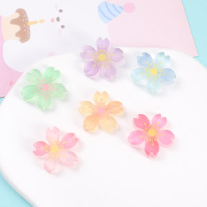 Luminous Cherry Blossom Colorful Flower DIY Resin Hairpin Brooch Decoration Mobile Phone Case Accessories Fashion Jewelry