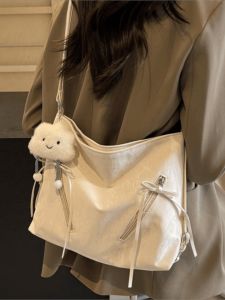 Casual Large Capacity Soft Surface Bag for Women 2024 New Fashion Commuting Single Shoulder Bag Travel Double Shoulder Backpack