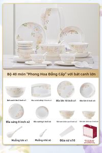 YICHEN | Bộ Dụng Cụ Ăn Mới Gốm Jingdezhen Thẩm Mỹ Cao