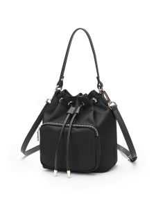 YONBEN Nylon Bucket Bag Waterproof Shoulder Handbag Korean Style Crossbody Soft Handle Casual Leisure Pure Color Small Size