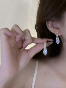 Giant Easiest for Match ~ Japanese and Korean Exquisite Small Diamond Elegant Water Drop Earrings Fashion New Arrival Best Selling Simple Commute Earrings