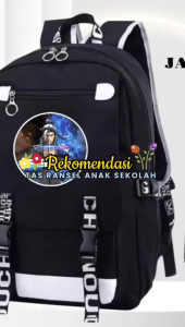 Js Stlye Tas Sekolah FF RR 0080 Uniseks Tas Ransel Bahu GandaTas Laptop Mochila 4in1 anak