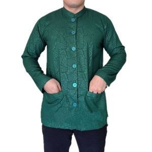 Baju kemko pria koko atasan lengan panjang mewah alman hitam putih busana muslim