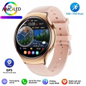 Đồng Hồ Thông Minh NFC Mới 2025 Dành Cho Nữ Màn Hình AMOLED HD Theo Dõi Nhịp Tim & Đo Oxy GPS Vòng Đeo Tay Thể Thao Đồng Hồ Nói Chuyện