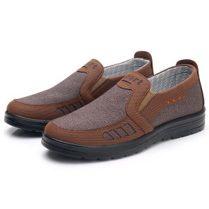 Old Beijing Cloth Shoes Mens Shoes Casual Black Work Shoes Soft Bottom Non Slip Spring and Autumn New Large Size Daddys Shoes for Middle-Aged and Elderly People