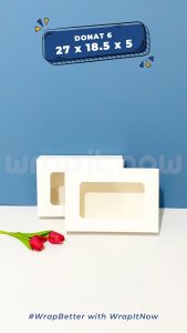 (isi 10 pcs) Dus Donat isi 6 Kraft Ivory Laminasi 27x18.5x5// dus roti/ dus cookies/ dus bolu/ dus churos/ dus bombolini