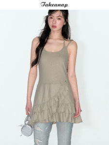 NAPSNAPS | Đầm Camisole Len Thêu Ren Độc Đáo