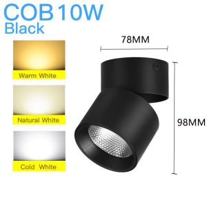 YHLAMP 【1-2 Day Delivery】Foldable Round Downlight LED Spot Light Downlights Ceiling Lights Spotlight Lamp 7/10/15W Surface Mounted Spots Light Adjustable for Living Room Bedroom Kitchen Indoor Outdoor Lighting Track Light