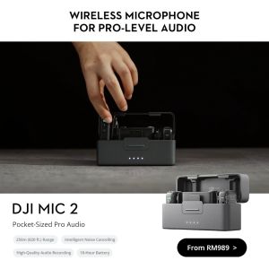 DJI Mic 2 - High-Quality Audio Recording | All-In-One Ready to Use | 14-Hour Internal Recording & 32-bit Float Internal Recording | Noise Cancelling
