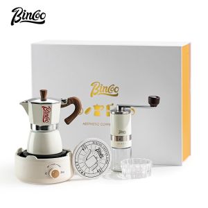 BINCOO Moka Pot Gift Box with Stove Set Household Small Hand-brewed Coffee Pot Set Best Gift