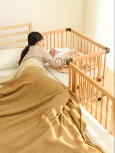 faroro | Adjustable Height Mobile Multipurpose Wooden Baby Bed